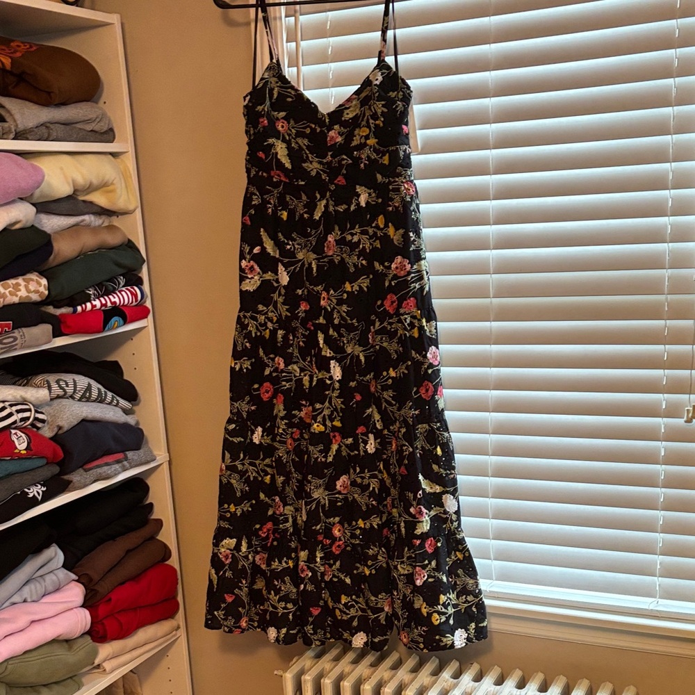 Zara Floral Black Maxi Dress